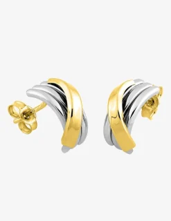 Boucles d'oreilles bicolores or 375‰ SO OR
