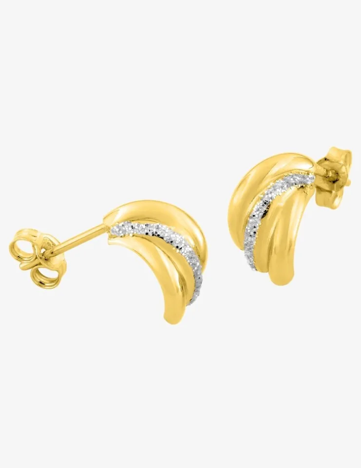 Boucles d'oreilles bicolores or 375‰ SO OR