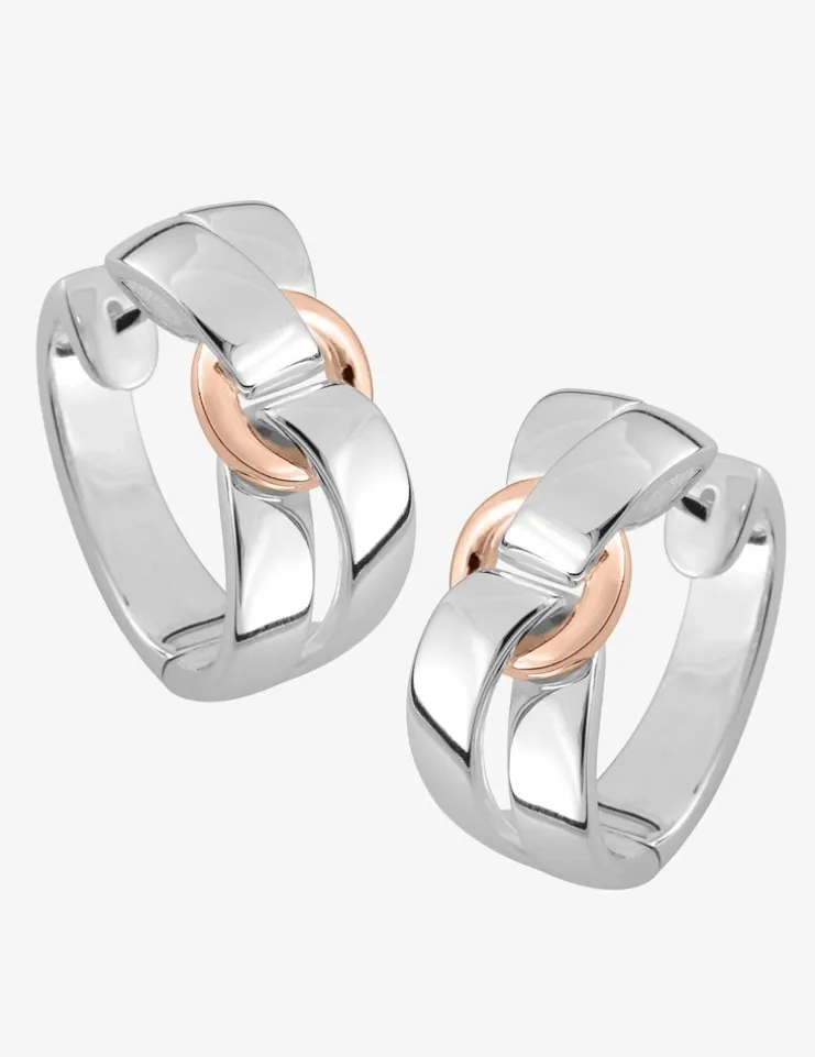 Boucles d'oreilles bicolores argent 925 ‰, fantaisie SO OR