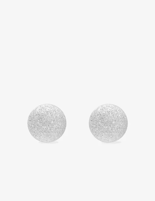 Boucles d'oreilles boules or blanc 375‰ de 6 mm de diamètre SO OR