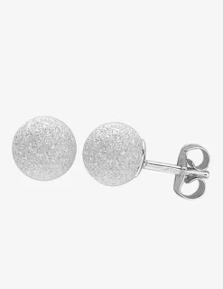 Boucles d'oreilles boules or blanc 375‰ de 6 mm de diamètre SO OR
