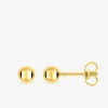 Boucles d'oreilles boules 4 mm or jaune 750 ‰ SO OR