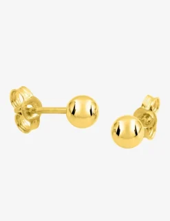 Boucles d'oreilles boules 4 mm or jaune 750 ‰ SO OR