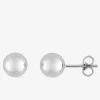 Boucles d'oreilles boules or blanc 375‰ de 7 mm de diamètre SO OR