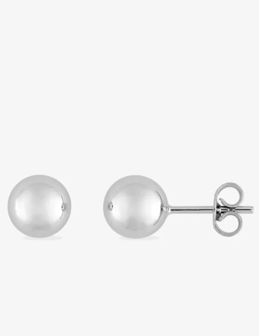 Boucles d'oreilles boules or blanc 375‰ de 7 mm de diamètre SO OR