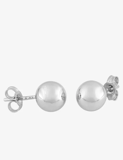Boucles d'oreilles boules or blanc 375‰ de 7 mm de diamètre SO OR