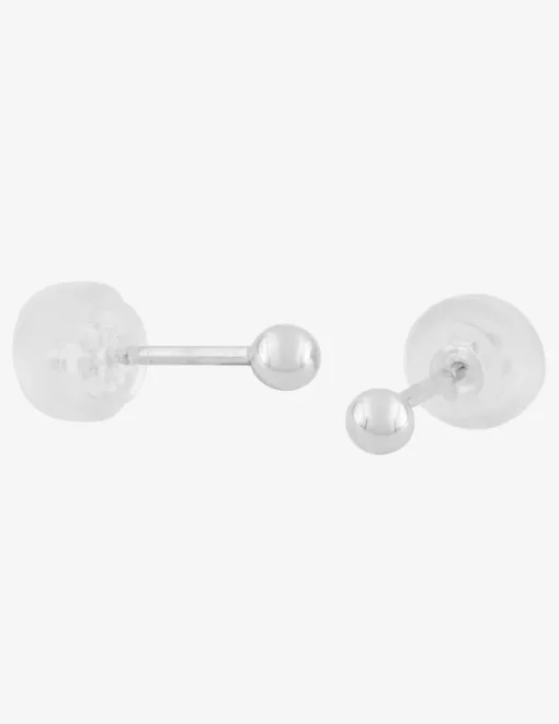 Boucles d'oreilles boules or blanc 375‰ de 3 mm de diamètre SO OR