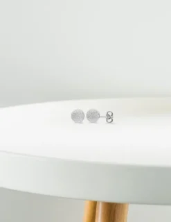 Boucles d'oreilles boules or blanc 375‰ de 5 mm de diamètre SO OR
