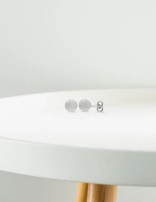 Boucles d'oreilles boules or blanc 375‰ de 5 mm de diamètre SO OR