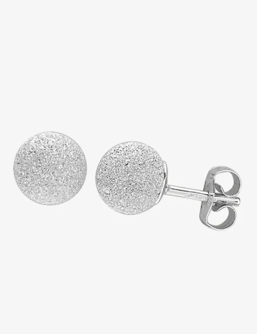 Boucles d'oreilles boules or blanc 375‰ de 5 mm de diamètre SO OR
