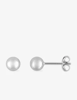 Boucles d'oreilles boules or blanc 375‰ de 5 mm de diamètre SO OR