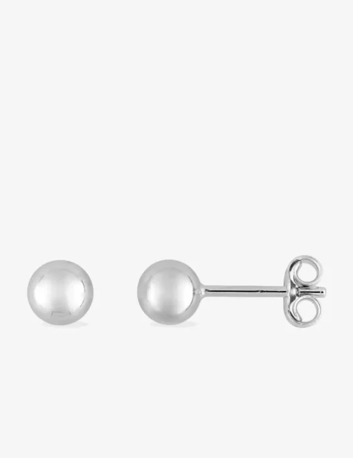 Boucles d'oreilles boules or blanc 375‰ de 5 mm de diamètre SO OR