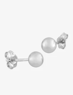 Boucles d'oreilles boules or blanc 375‰ de 5 mm de diamètre SO OR