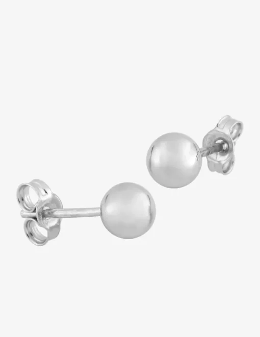 Boucles d'oreilles boules or blanc 375‰ de 5 mm de diamètre SO OR