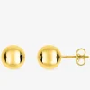Boucles d'oreilles boules or jaune 375‰ de 8 mm de diamètre SO OR