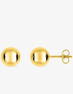 Boucles d'oreilles boules or jaune 375‰ de 8 mm de diamètre SO OR