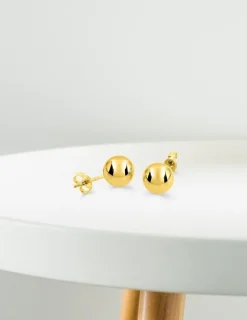 Boucles d'oreilles boules or jaune 375‰ de 8 mm de diamètre SO OR