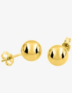 Boucles d'oreilles boules or jaune 375‰ de 8 mm de diamètre SO OR