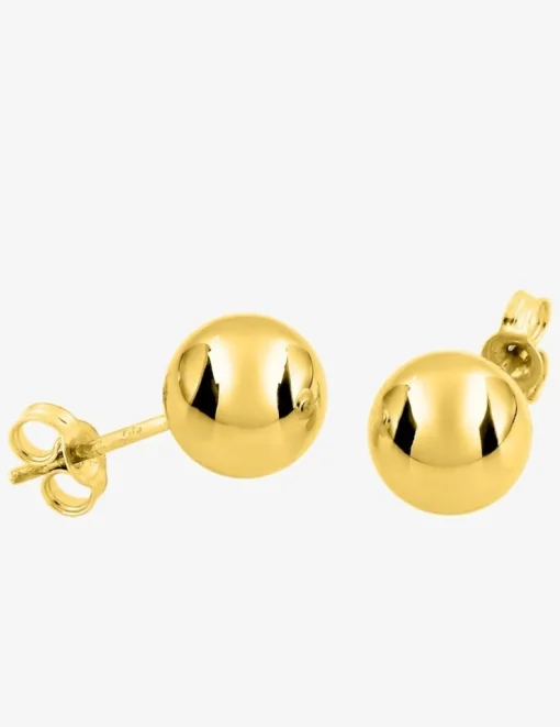 Boucles d'oreilles boules or jaune 375‰ de 8 mm de diamètre SO OR