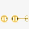 Boucles d'oreilles boules 7 mm or jaune 750 ‰ SO OR