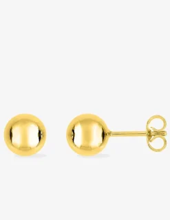 Boucles d'oreilles boules 7 mm or jaune 750 ‰ SO OR