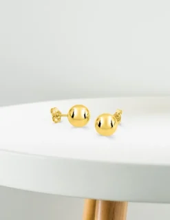 Boucles d'oreilles boules 7 mm or jaune 750 ‰ SO OR