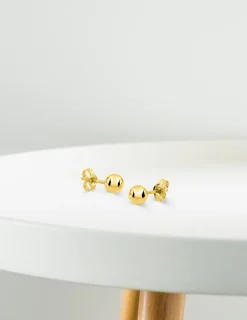 Boucles d'oreilles boules or jaune 375‰ de 5 mm de diamètre SO OR