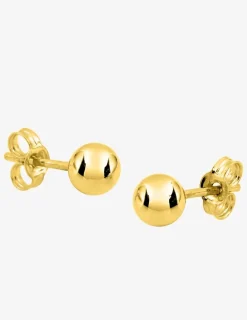 Boucles d'oreilles boules or jaune 375‰ de 5 mm de diamètre SO OR