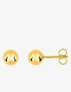Boucles d'oreilles boules or jaune 375‰ de 6 mm de diamètre SO OR