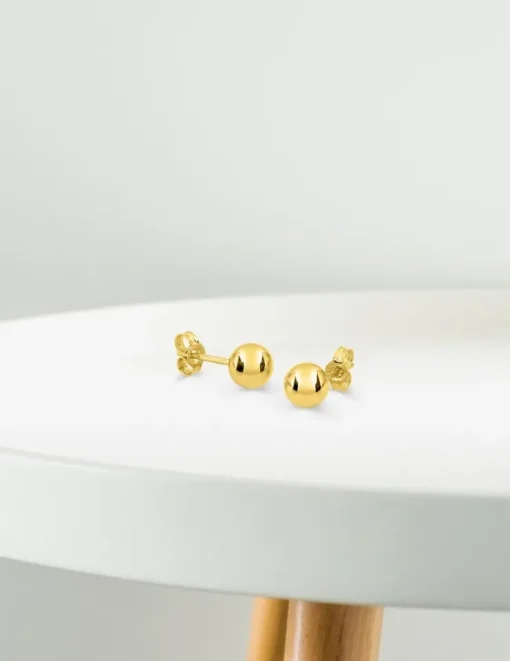Boucles d'oreilles boules or jaune 375‰ de 6 mm de diamètre SO OR
