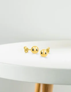Boucles d'oreilles boules or jaune 375‰ de 7 mm de diamètre SO OR