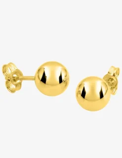 Boucles d'oreilles boules or jaune 375‰ de 7 mm de diamètre SO OR