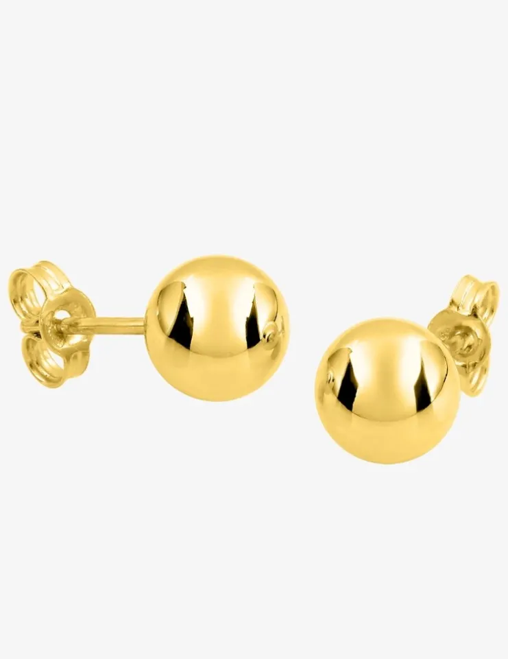 Boucles d'oreilles boules or jaune 375‰ de 7 mm de diamètre SO OR