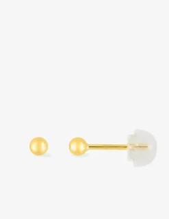Boucles d'oreilles boules or jaune 375‰ de 3 mm de diamètre SO OR