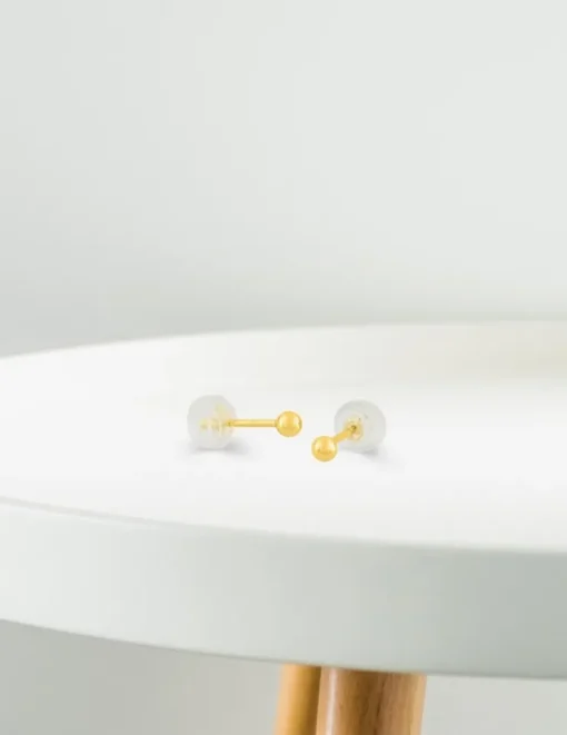 Boucles d'oreilles boules or jaune 375‰ de 3 mm de diamètre SO OR