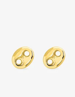 Boucles d'oreilles boutons or jaune 750 ‰ SO OR
