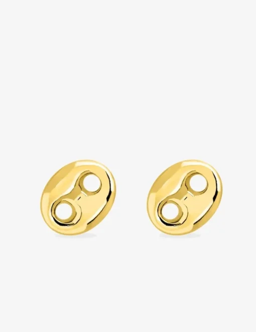 Boucles d'oreilles boutons or jaune 750 ‰ SO OR