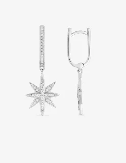 Boucles d'oreilles breloque en argent 925 ‰ rhodié et oxydes de zirconium SO OR