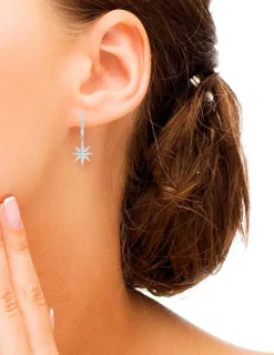 Boucles d'oreilles breloque en argent 925 ‰ rhodié et oxydes de zirconium SO OR