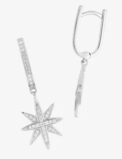 Boucles d'oreilles breloque en argent 925 ‰ rhodié et oxydes de zirconium SO OR