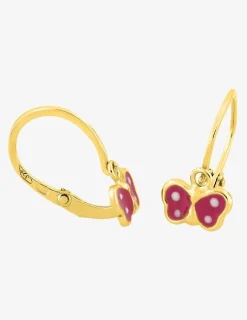 Boucles d'oreilles brisures papillons or jaune 375‰ et laque SO OR