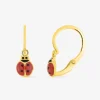 Boucles d'oreilles brisures coccinelles or jaune 375‰ et laque SO OR