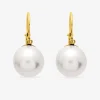 Boucles d'oreilles brisures or jaune 750‰ et perle de culture d'eau douce 8 mm SO OR