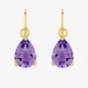 Boucles d'oreilles brisure or jaune 375‰, améthyste SO OR