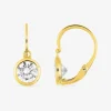 Boucles d'oreilles brisure or blanc 375 ‰ et oxyde de zirconium serti clos SO OR