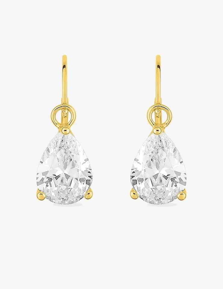Boucles d'oreilles brisures or jaune 750 ‰ et oxyde de zirconium SO OR