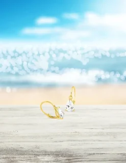 Boucles d'oreilles brisures or jaune 750 ‰ et oxyde de zirconium SO OR
