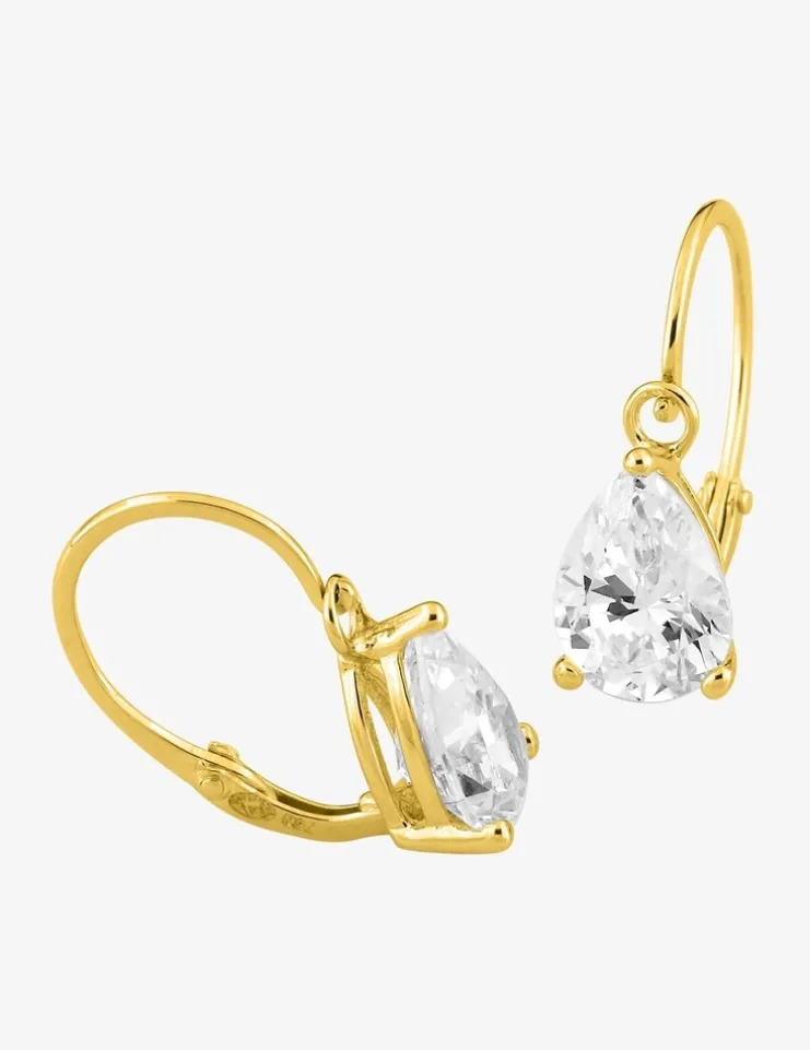 Boucles d'oreilles brisures or jaune 750 ‰ et oxyde de zirconium SO OR