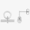 Boucles d'oreilles bâtonnet Argent 925‰ rhodié & oxydes de zirconium SO OR