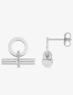 Boucles d'oreilles bâtonnet Argent 925‰ rhodié & oxydes de zirconium SO OR